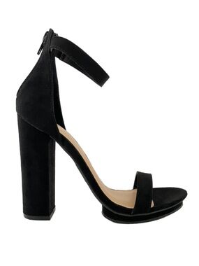 Windsor Ana Heel - Black Ankle Strap Block Heels Women NEW